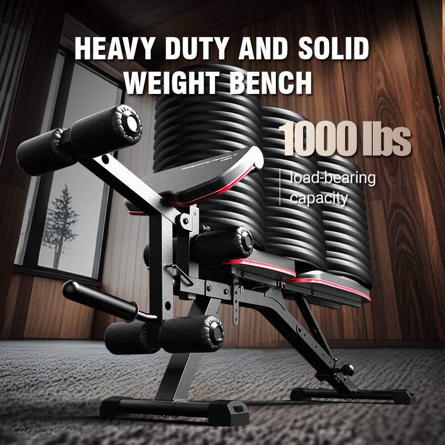 HEAVY DUTY AND SOLID WEIGHT BENCH  
1000 lbs  
load-bearing capacity