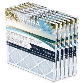 Cabana Air Filters - 6 Pack HVAC Furnace Air Filters, MERV 8, 20 x 20 x 1 - White