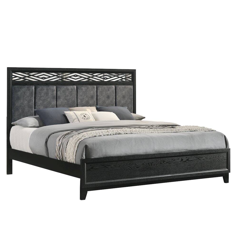 Alt View 1. New Classic Furniture - Obsidian Wood Queen Bed - Black.