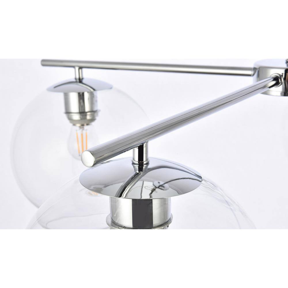 Alt View 4. Living District - Opus 4 lights chrome pendant - Chrome And Clear.