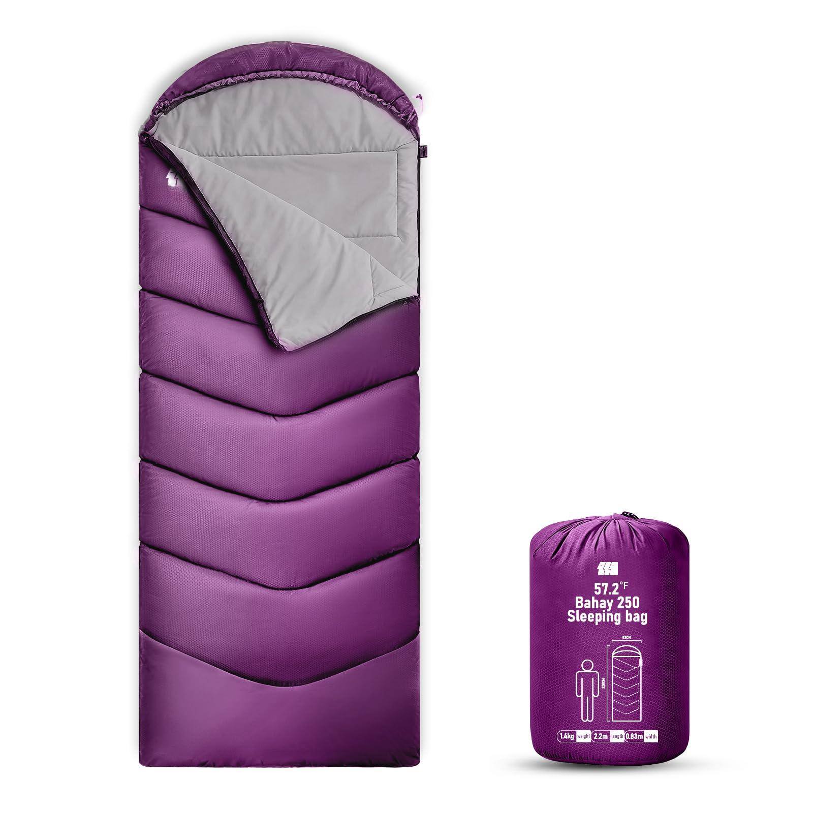 Dapper Styles - Sleeping Bags For Adults Warm Weather Lightweight Camping Hiking Traveling PolyesterImported Advanced Warmt - 3lb-Purple(L Zip)
