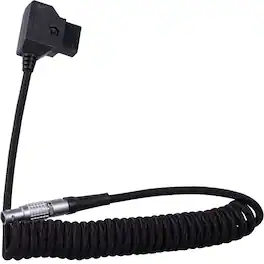 Blackhawk Cables - 12-24" D-Tap to LEMO 2-Pin 0B Male Coiled Power Cable, Black