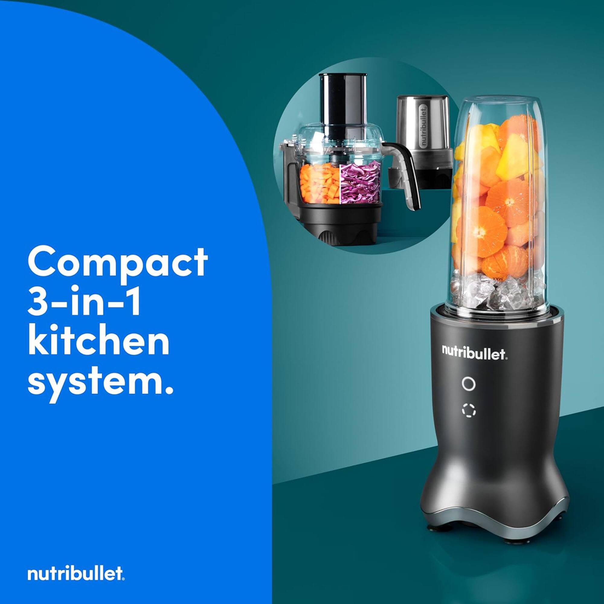 nutribullet Compact 3-in-1 kitchen system. nutribullet.