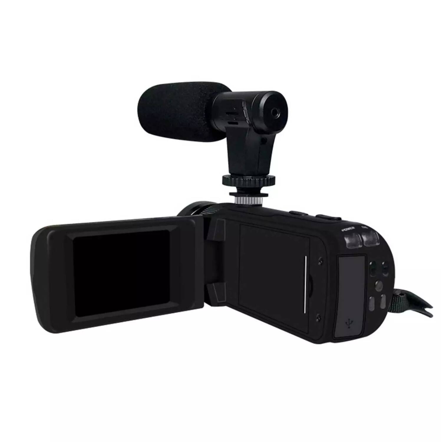 Left. Stock Preferred - 1080P HD Camcorder with 16X Zoom & External Microphone.
