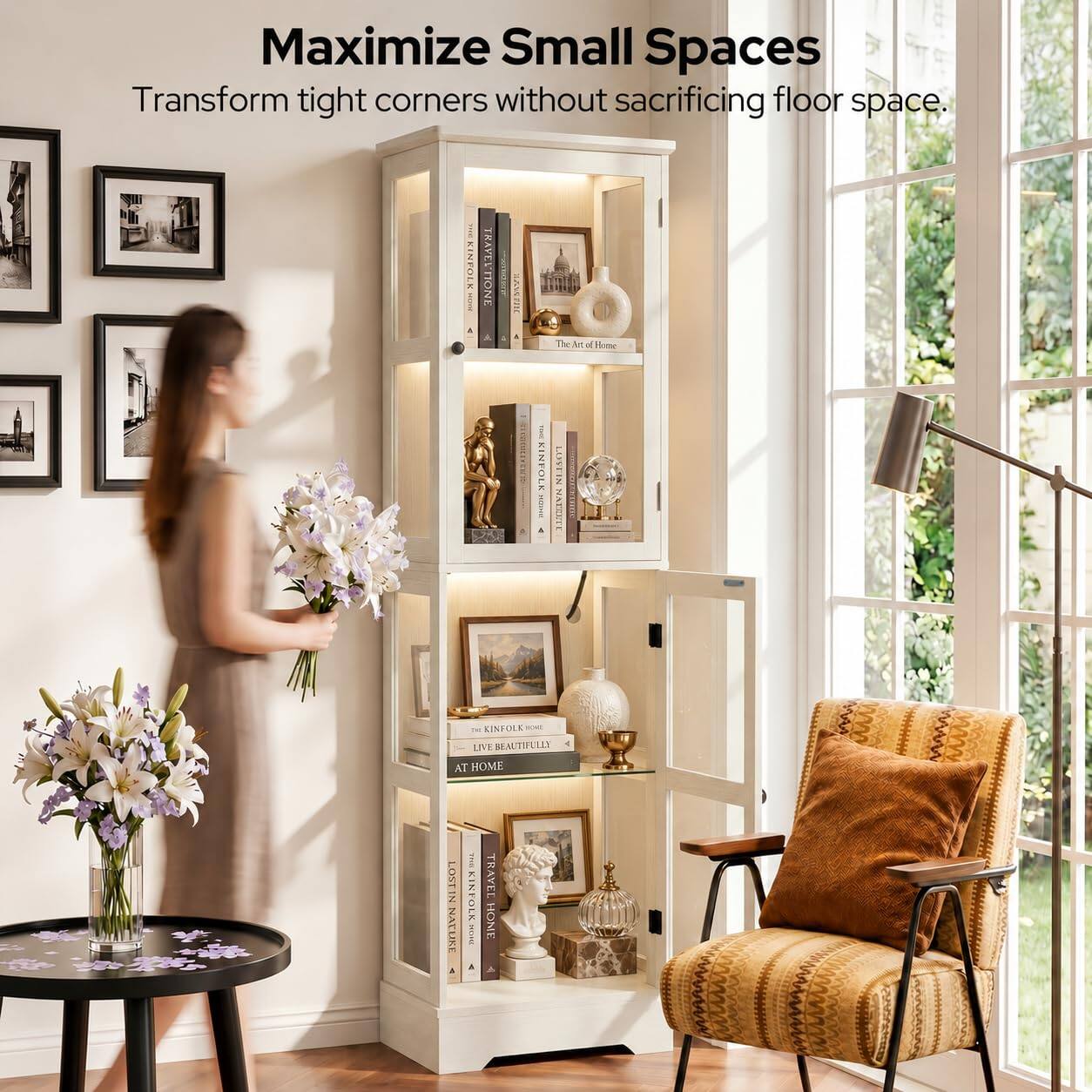 Maximize Small Spaces  
Transform tight corners without sacrificing floor space.

THE KINFOLK ELISTE  
TRAVEL'TION

The Art of Home  
INFOLK HOTHE  
COXVEIX NATERTE  
IXI KINFOLK LIVE BEAUTIFULLY AT HOME  
LOST IN NATURE  
The K 1 HOTE  
TRAVEL HONE