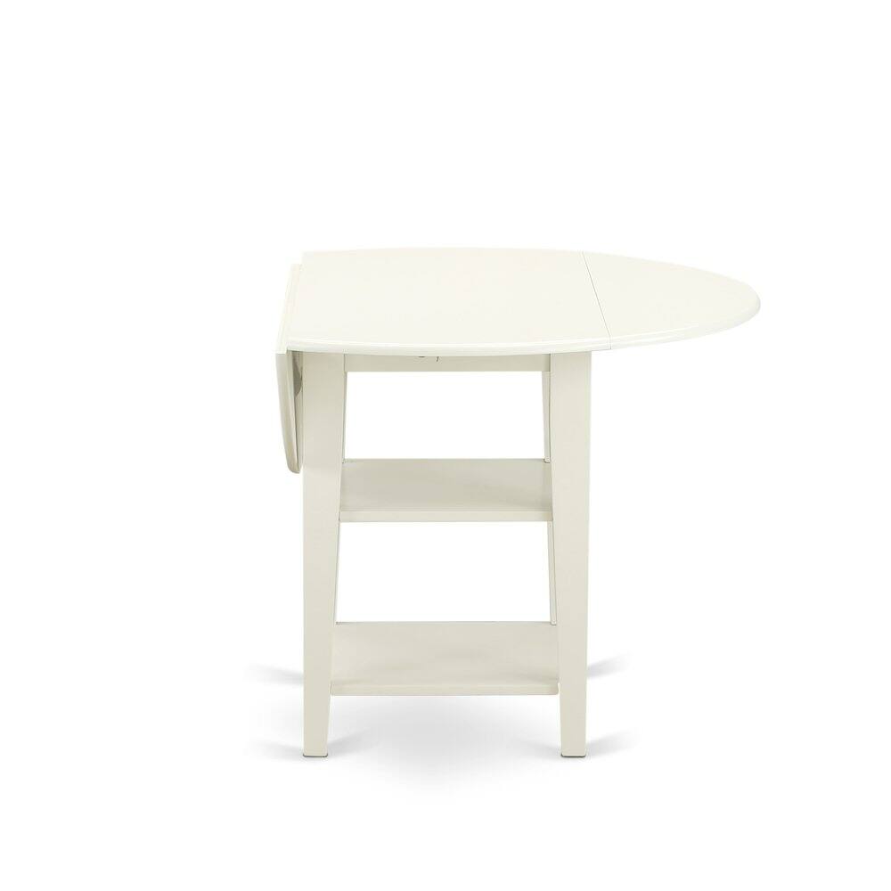 Alt View 7. East West Furniture - 3 Piece Dining Table Set - White.