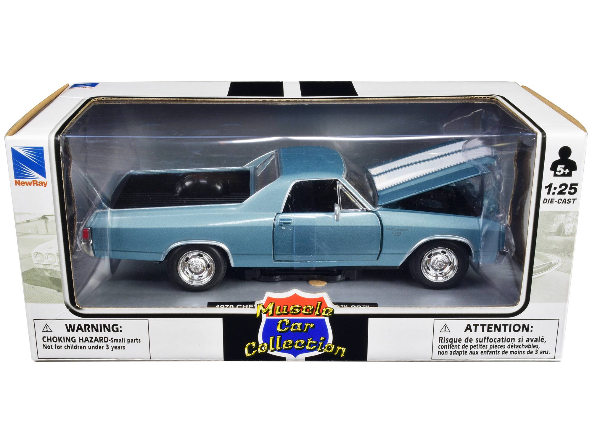 NewRay 5+ 1:25 DIE-CAST  
WARNING: CHOKING HAZARD-Small parts Not for children under 3 years  
CHE O GO Muscle Car Collection  
ATTENTION: Risque de suffocation si avalé, contient de petites pièces détachables, non adapté aux enfants de moins de 3 ans.