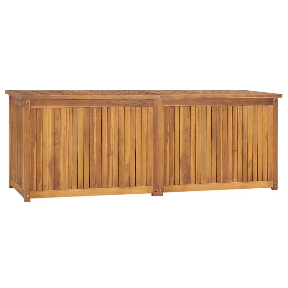 Front. vidaXL - Garden Box Solid teak wood Large Rectangular - Brown.