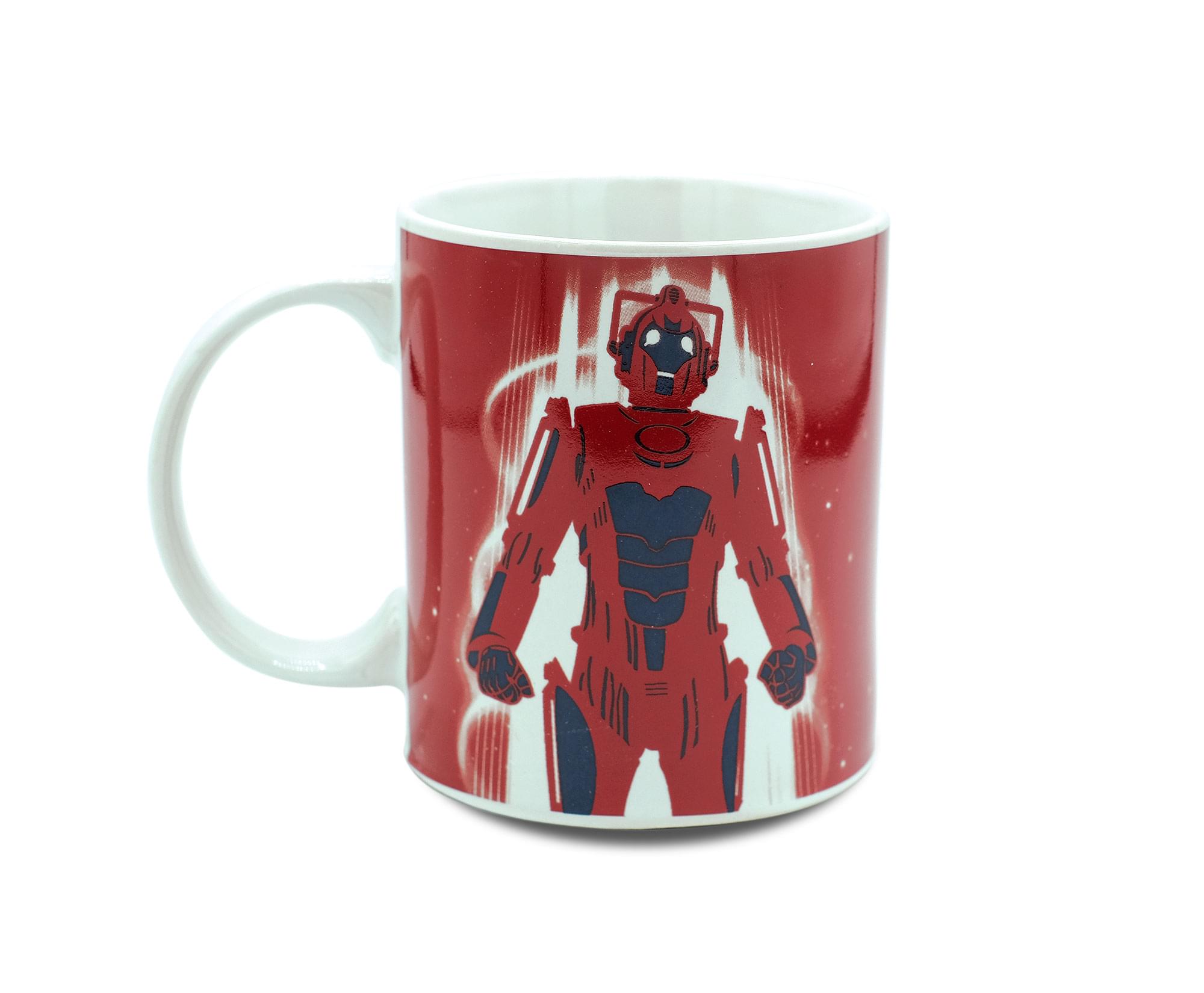 Front. Seven20 - Doctor Who Red Cyberman Ceramic Coffee Mug - Red.