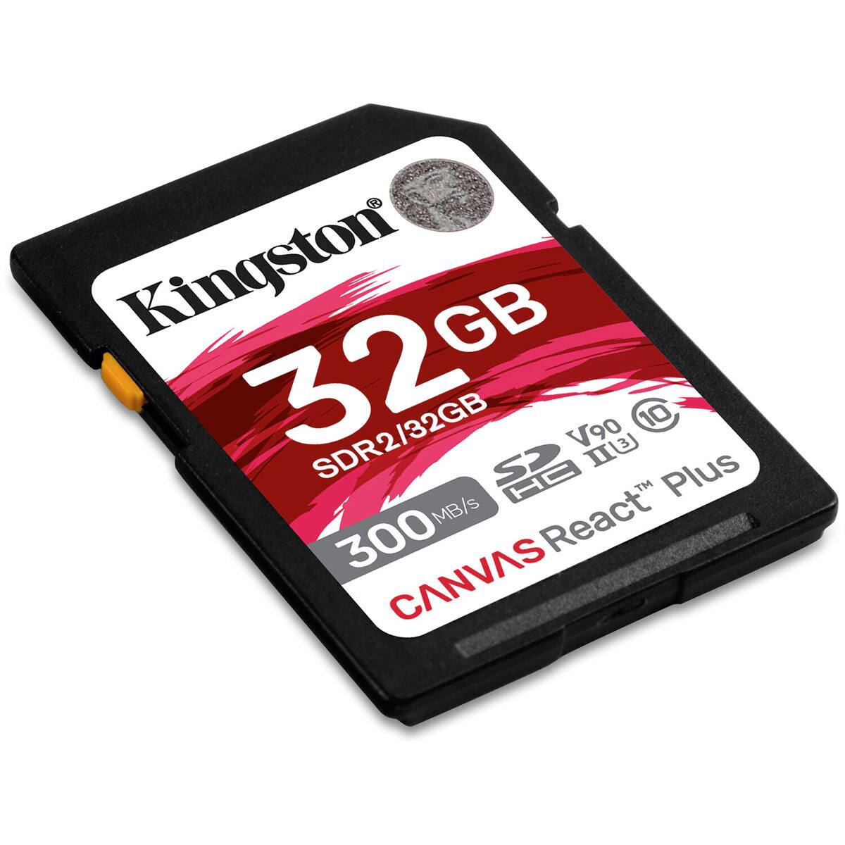 Kingston 32GB SDR2/32GB V90 U3 100MB/s 300MB/s CANVAS React Plus