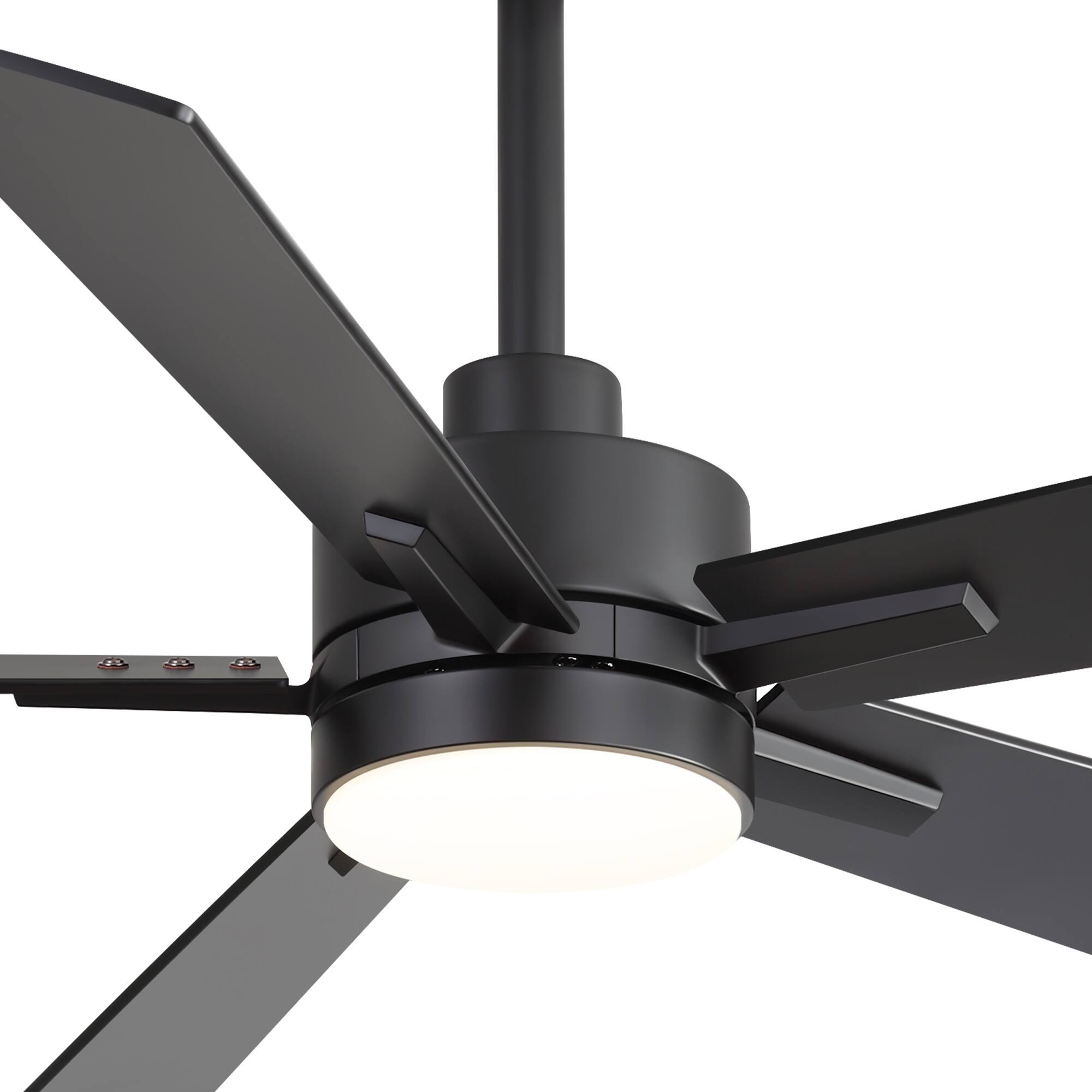 Alt View 10. Breezary - 52-Inch Ceiling Fan with LED Light, 5 Plywood Blades, Remote Control, DC Motor, Includes 5" & 10" Downrods - Black.