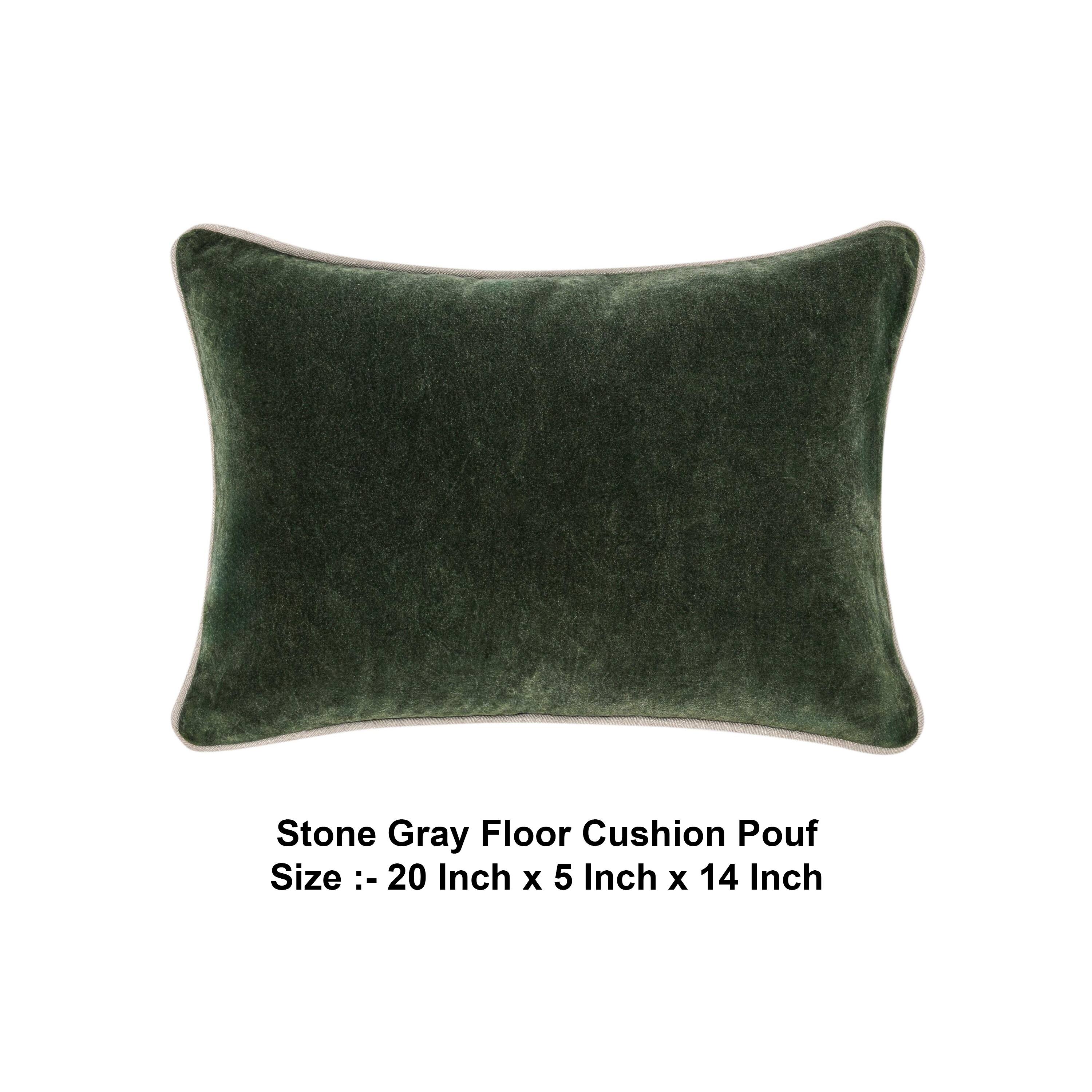 Stone Gray Floor Cushion Pouf  
Size :- 20 Inch x 5 Inch x 14 Inch