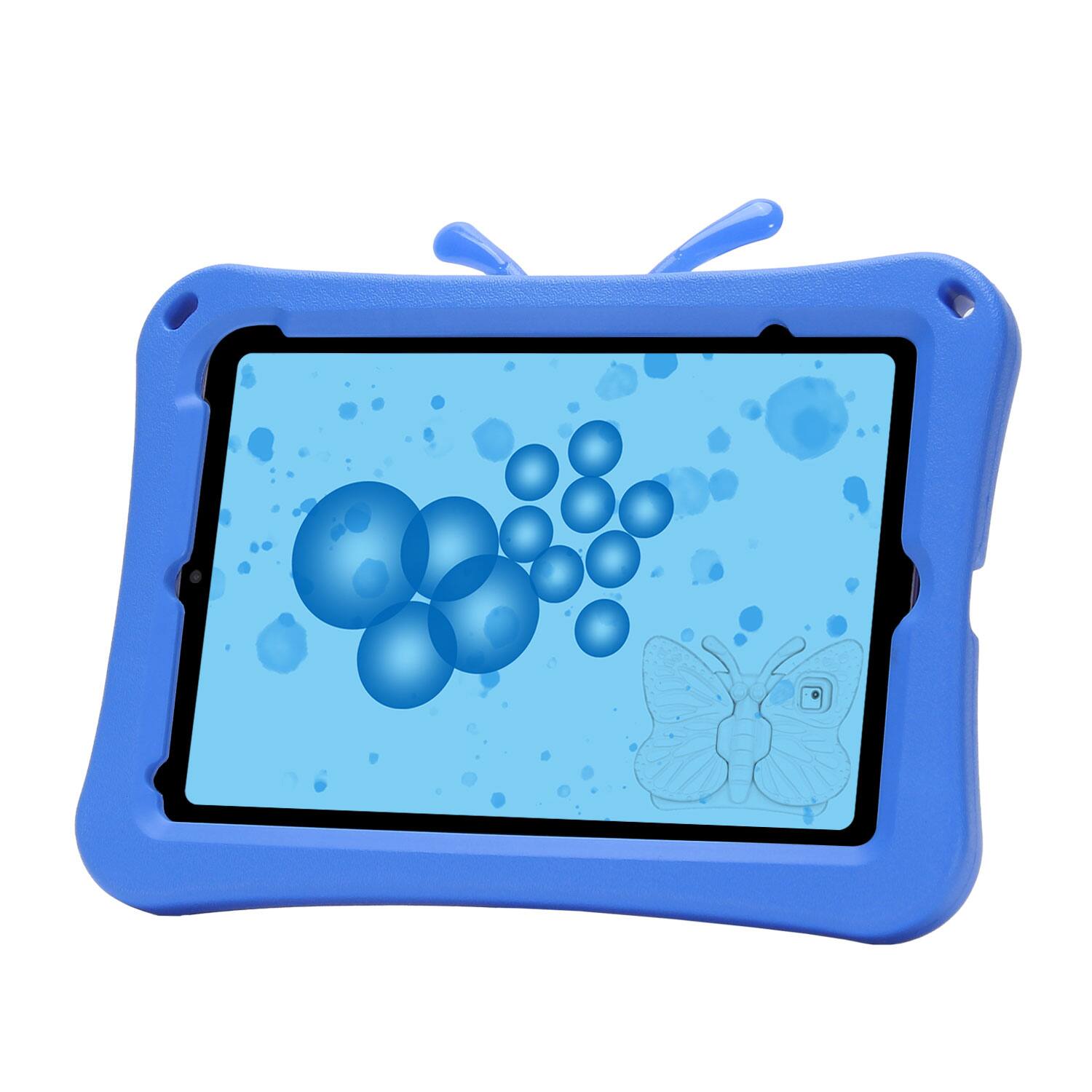Left. Dteck - Kids Butterfly Case for Apple iPad mini (A17 Pro) 2024 & iPad mini 6th/5th/4th Gen,3D Cartoon EVA Shockproof Stand Cover - Blue.
