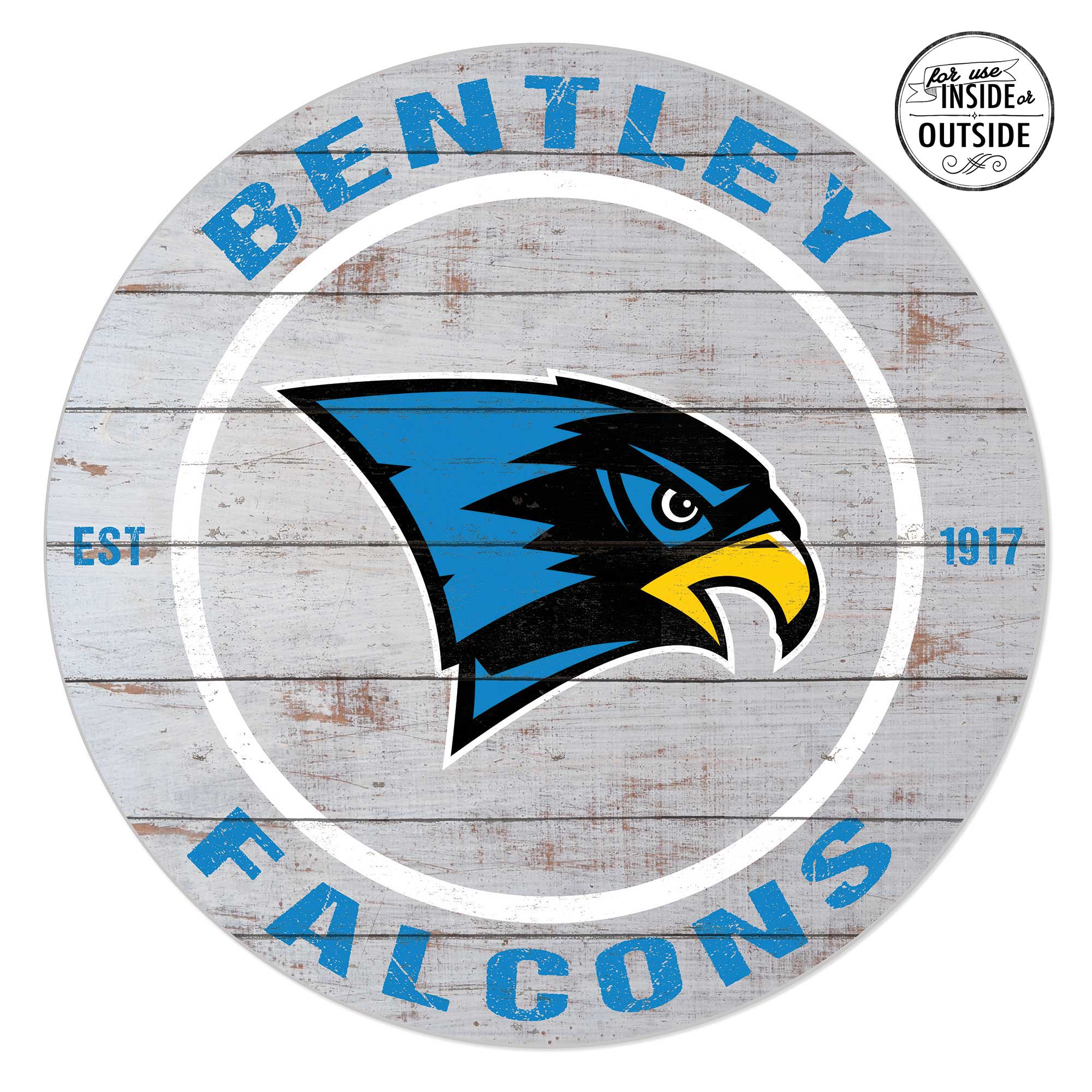 Bentley Falcons 20'' x 20'' Indoor/Outdoor Weathered Circle Sign