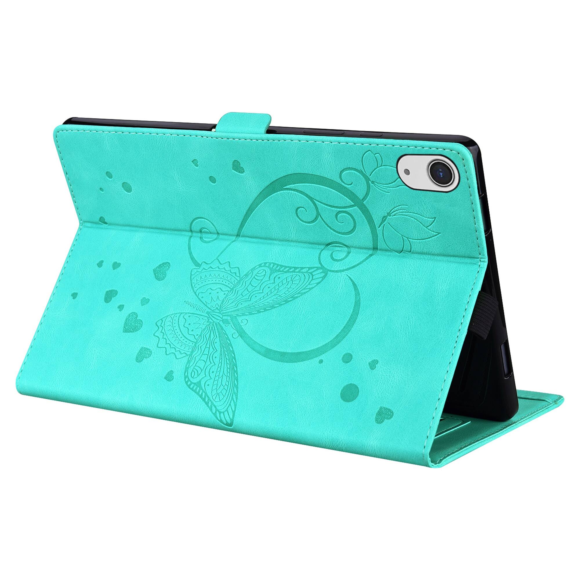 Alt View 1. Dteck - For Apple iPad (A16) 11" 2025 & iPad 10th 2022 PU Leather Embossed Butterfly Folio Case+Card Holder Flip Stand Cover - Green.