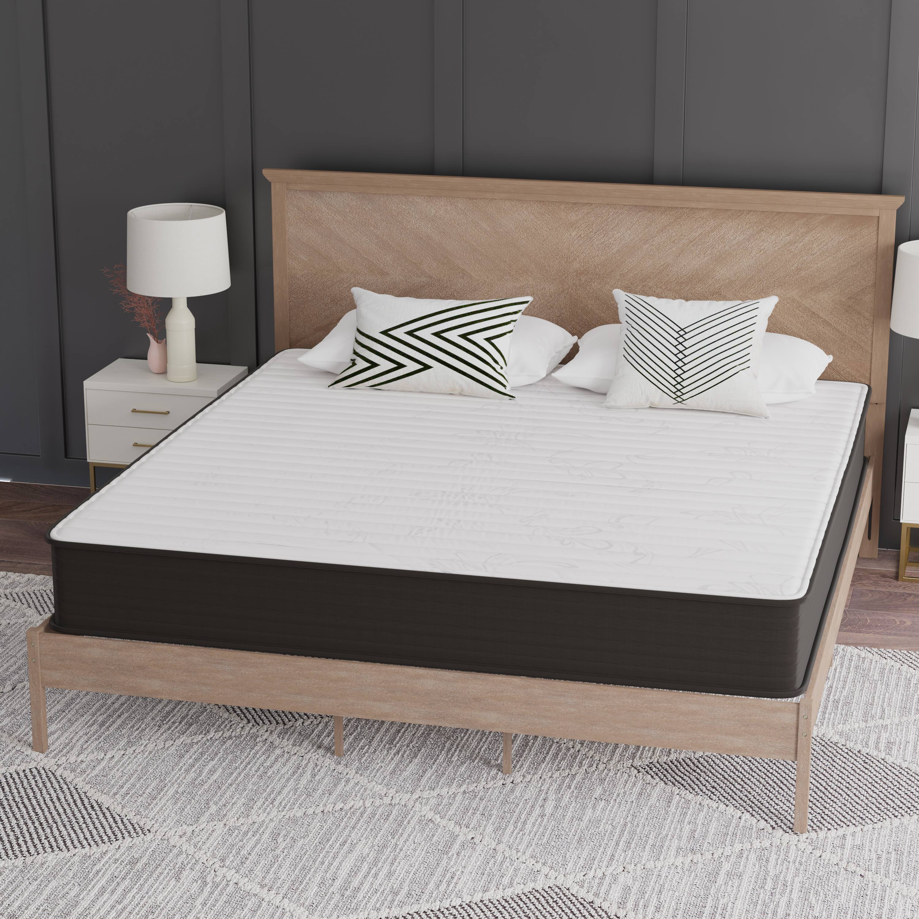 Alt View 5. Emma + Oliver - Drift 10 Inch Hybrid Mattress, High Density Foam and Pocket Spring Mattress in a Box, CertiPur-US Certified Foam - White/Gray.