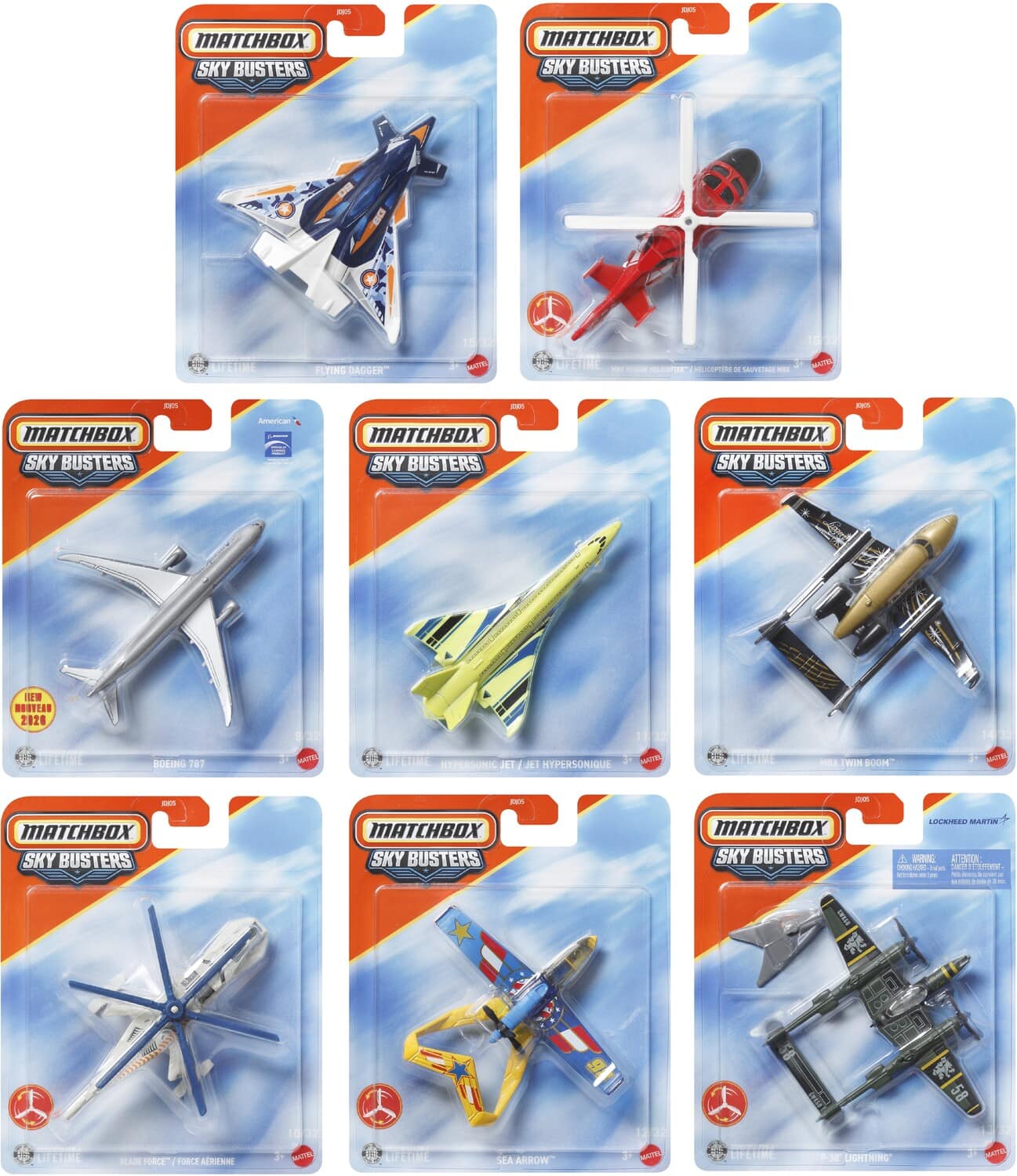 Mattel - Matchbox Sky Busters 8-Piece H Assortment - COLLECTIBLES - Multicolor