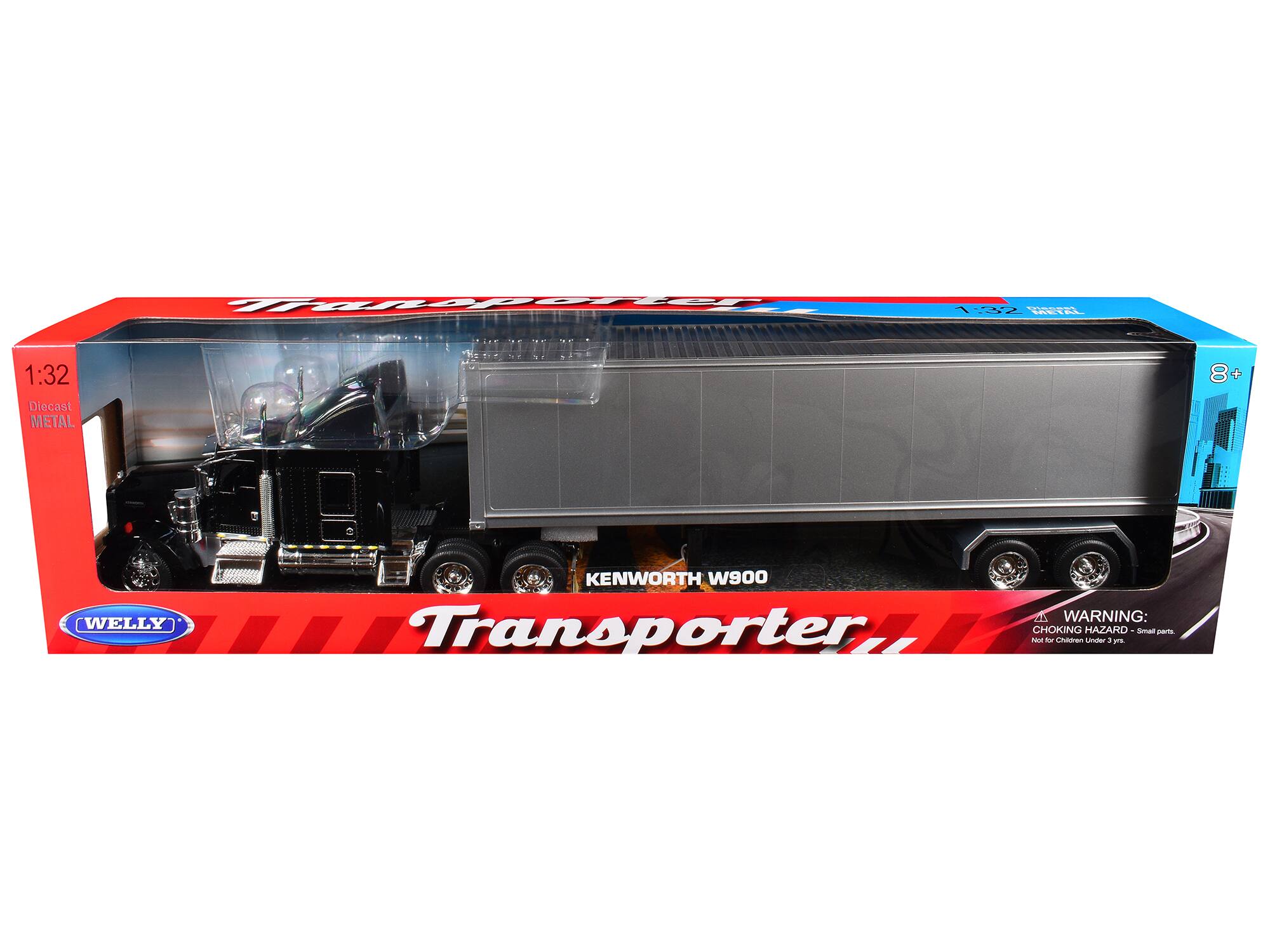 Kenworth W900 Truck Black with Gray Container 1/32 Diecast Model by Welly price history on PriceWatchPro