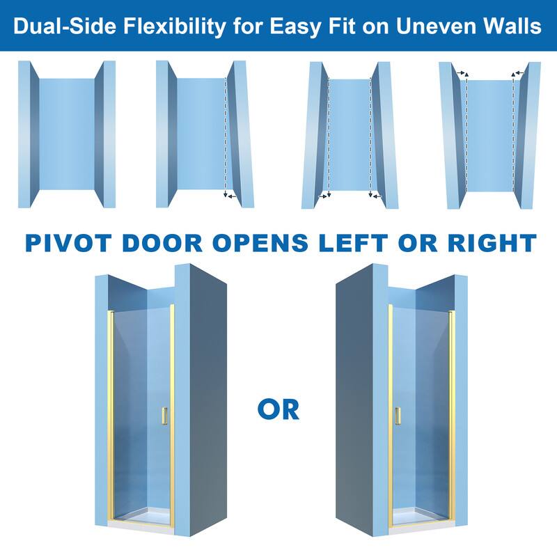 Dual-Side Flexibility for Easy Fit on Uneven Walls

PIVOT DOOR OPENS LEFT OR RIGHT