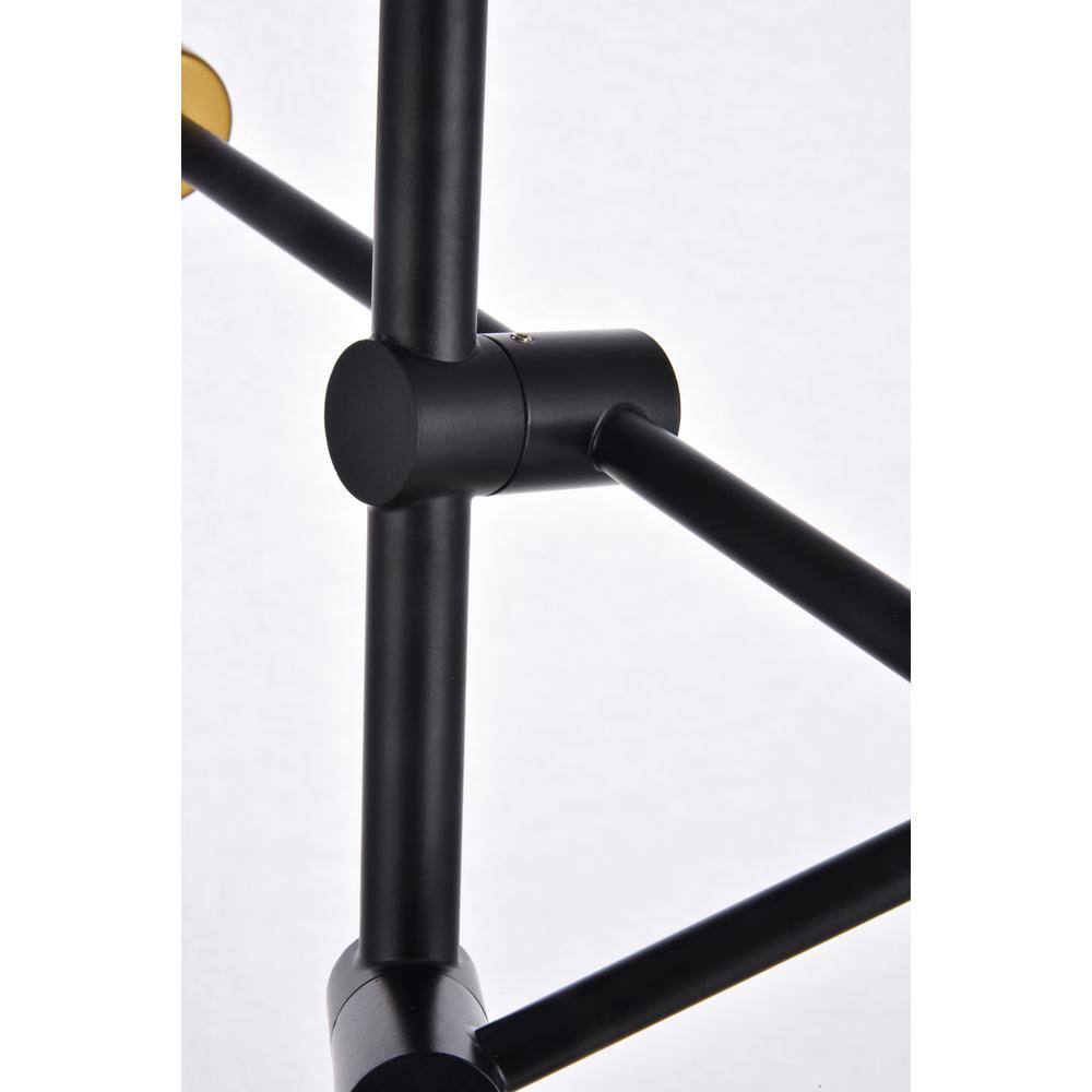 Alt View 1. Living District - Axel 6 Lights Black Pendant - Black And Brass.