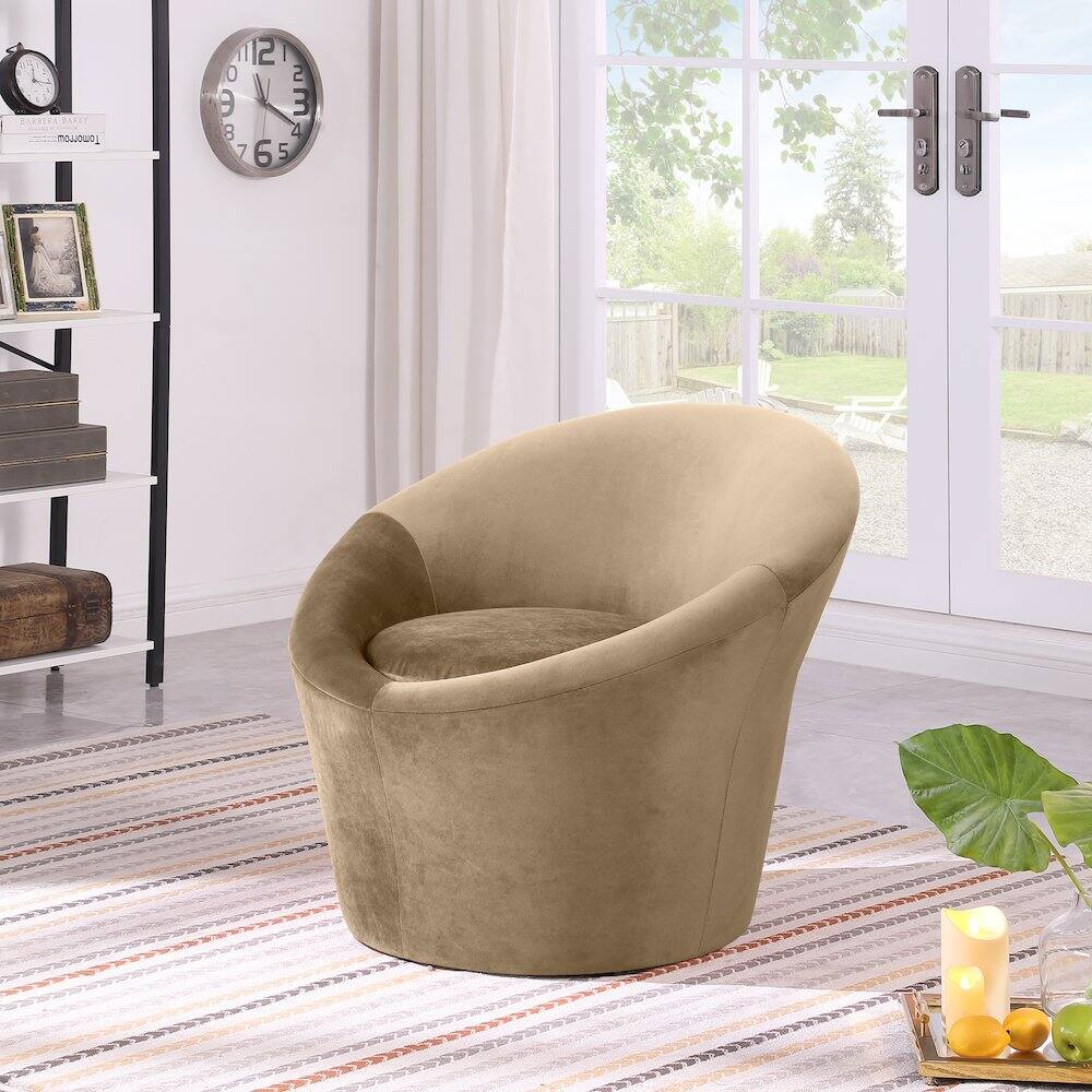 Alt View 1. Meridian Furniture - Tristan Beige Velvet Accent Chair - Beige.