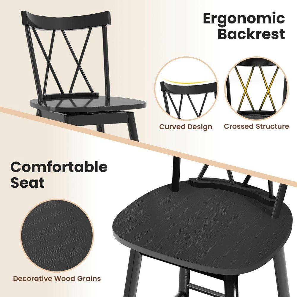 Ergonomic Backrest  
Curved Design  
Crossed Structure  

Comfortable Seat  
Decorative Wood Grains