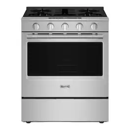 Maytag - 5.0 Cu. Ft. Slide-In Gas Range with Grill Mode and No Preheat Air Fry - Stainless Steel
