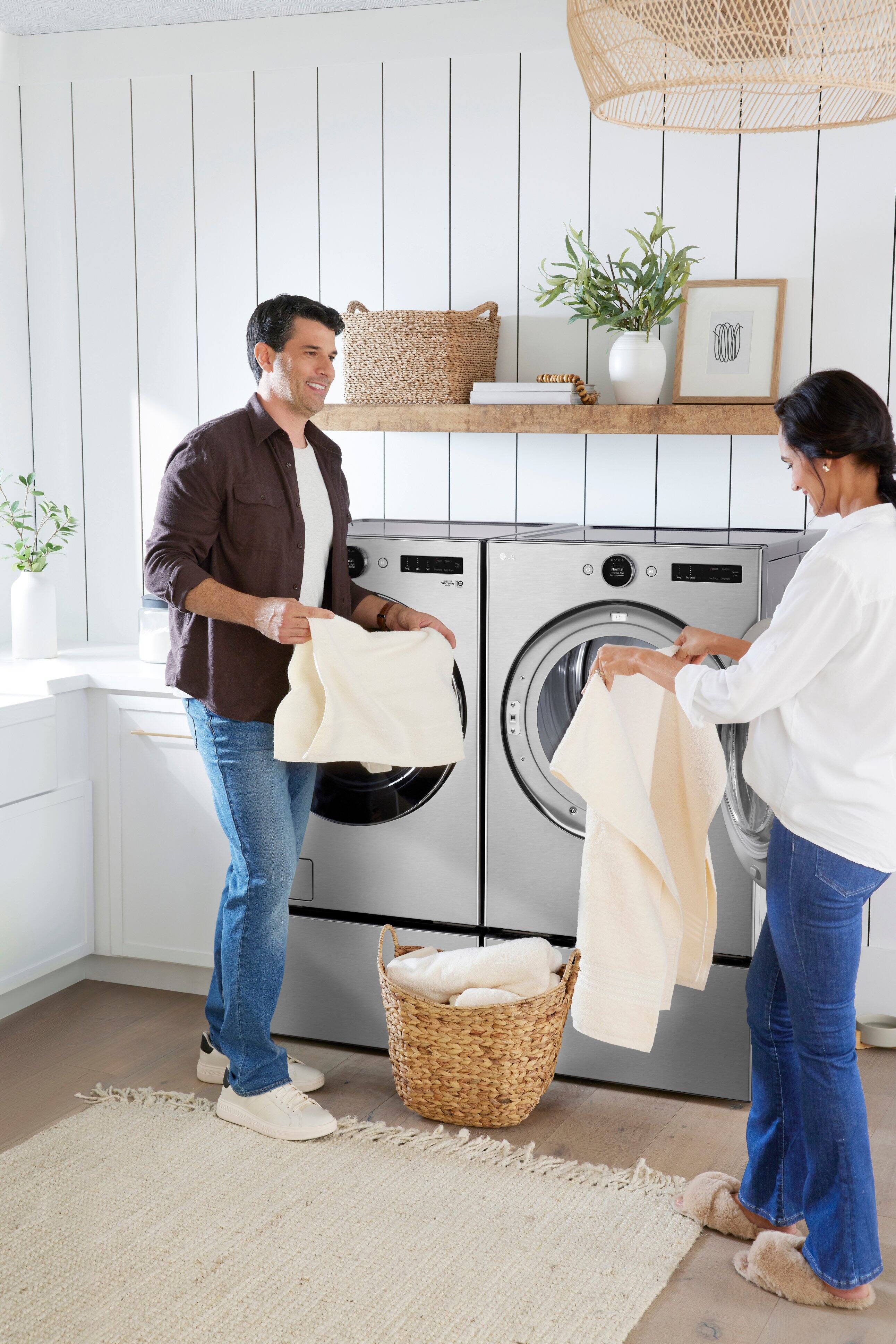 Alt View 37. LG - 7.4 Cu. Ft. Stackable Smart Electric Dryer with Steam and Sensor Dry - Graphite Steel.