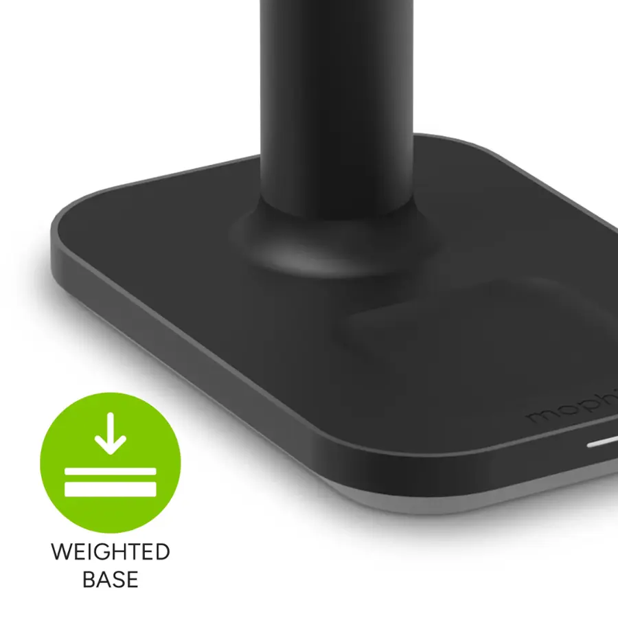 The text on the image reads "moph WEIGHTED BASE."