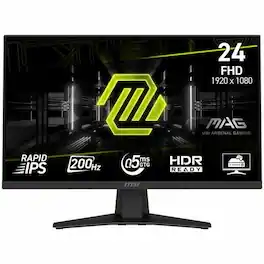 MSI - MAG MAG 242F 24" Class Full HD Gaming LCD Monitor - 16:9 - 23.8" Viewable - Rapid IPS - 1920 x 1080 - Metallic Black