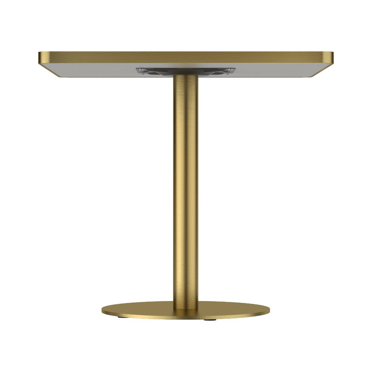 Alt View 4. Loheer - Loheer 31.5 inch Square Dining Table, Sintered Stone Tabletop, Gold Tulip Base - Gold and green.