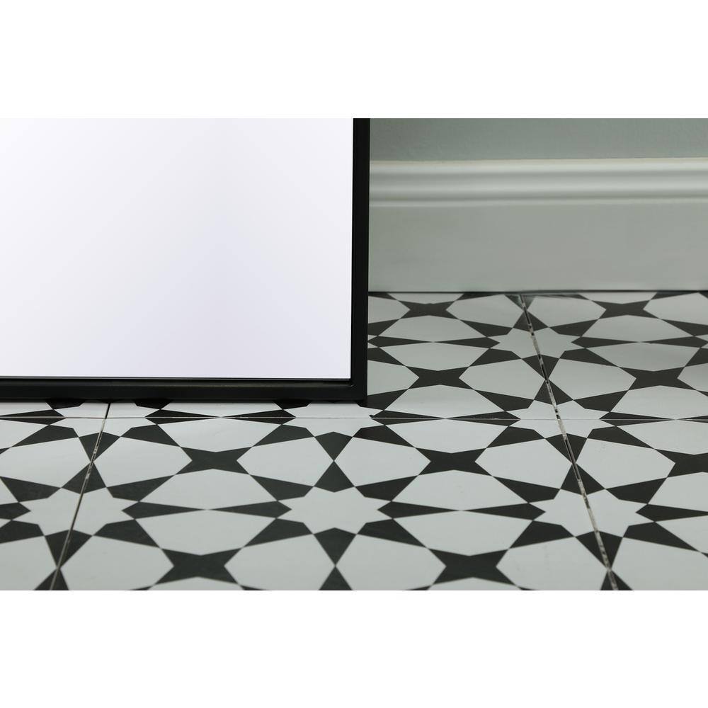 Alt View 2. Elegant Decor - Metal Frame Arch Full Length Mirror 28x74 Inch in Black - Black.