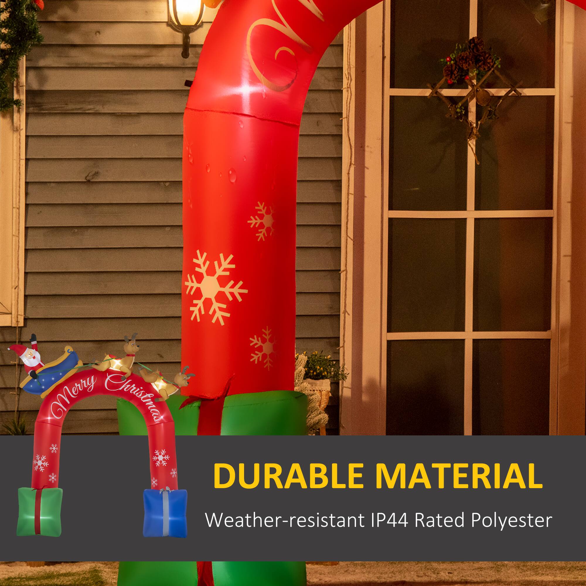 Merry Christmas

DURABLE MATERIAL
Weather-resistant IP44 Rated Polyester