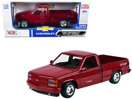 1992 Chevrolet 454 SS Pickup Truck 1/24 Diecast Model Car by Motormax - Red Metallic