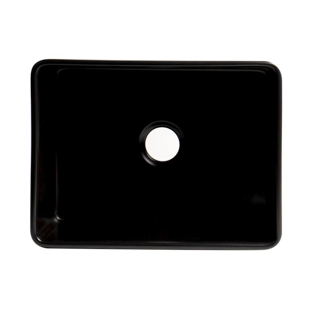 Alt View 2. Alfi - ALFI brand Black Matte Smooth Apron 24 x 18 Single Bowl Fireclay Farm Sink - Black.