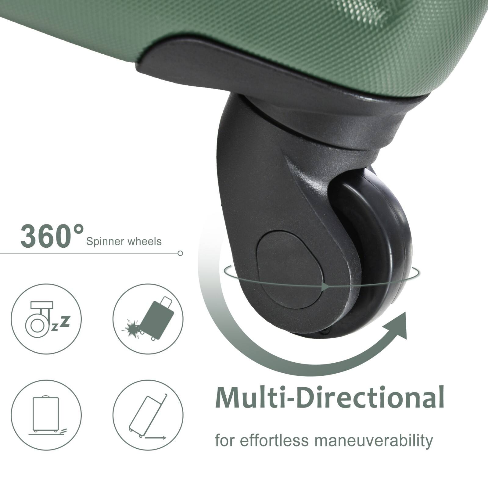 360° Spinner wheels

Multi-Directional for effortless maneuverability