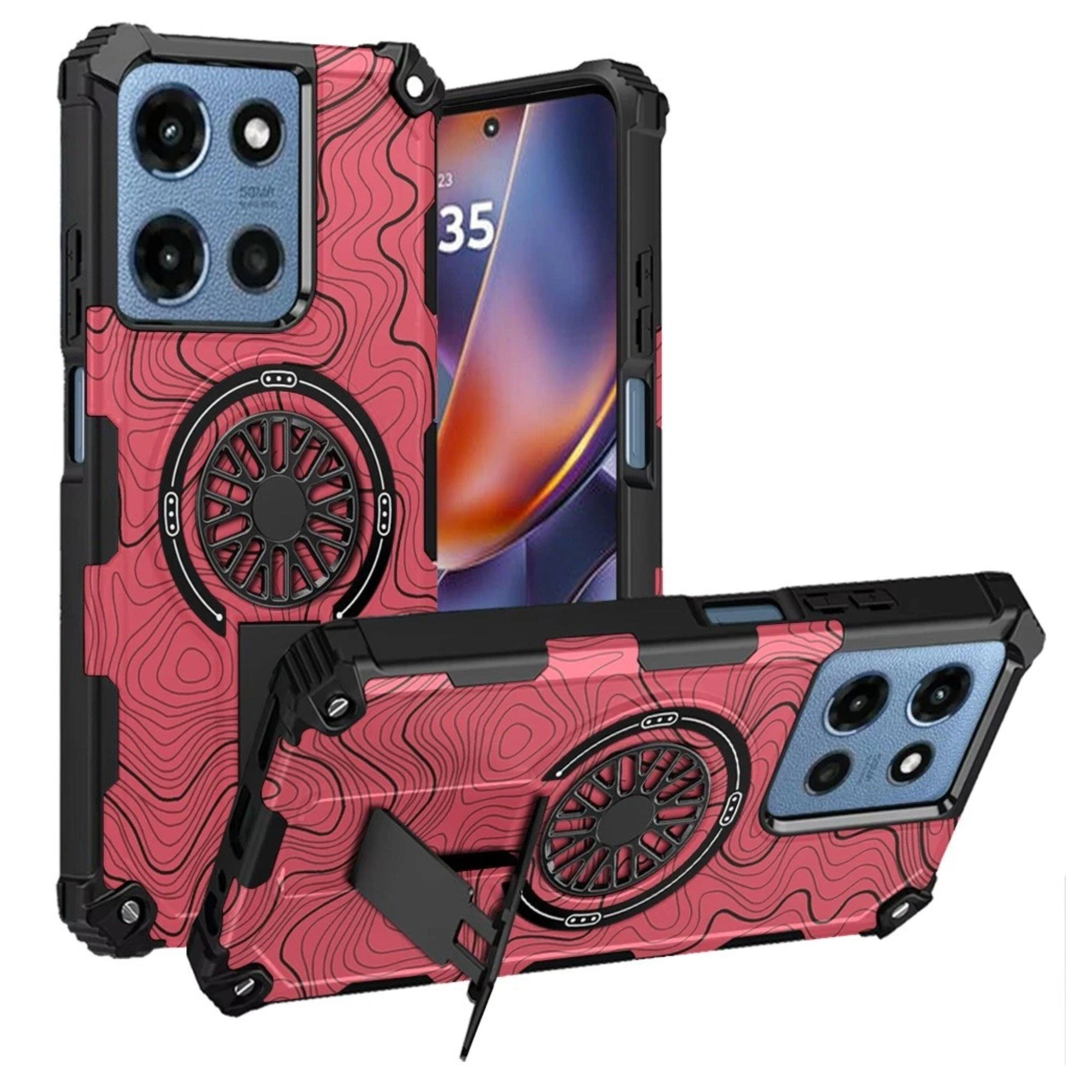 Front. Kitcheniva - Rugged Grip Stand Case With Tempered Glass For Moto G 2025/2026/G Play 2026 A - Multicolor.