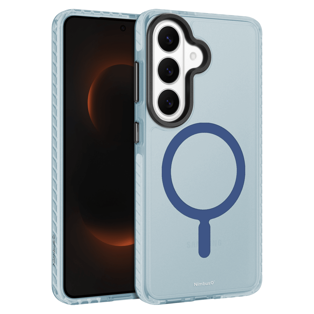 Front. Nimbus9 - Phantom 3 MagSafe Case for Samsung Galaxy S26 Plus - Light Blue.