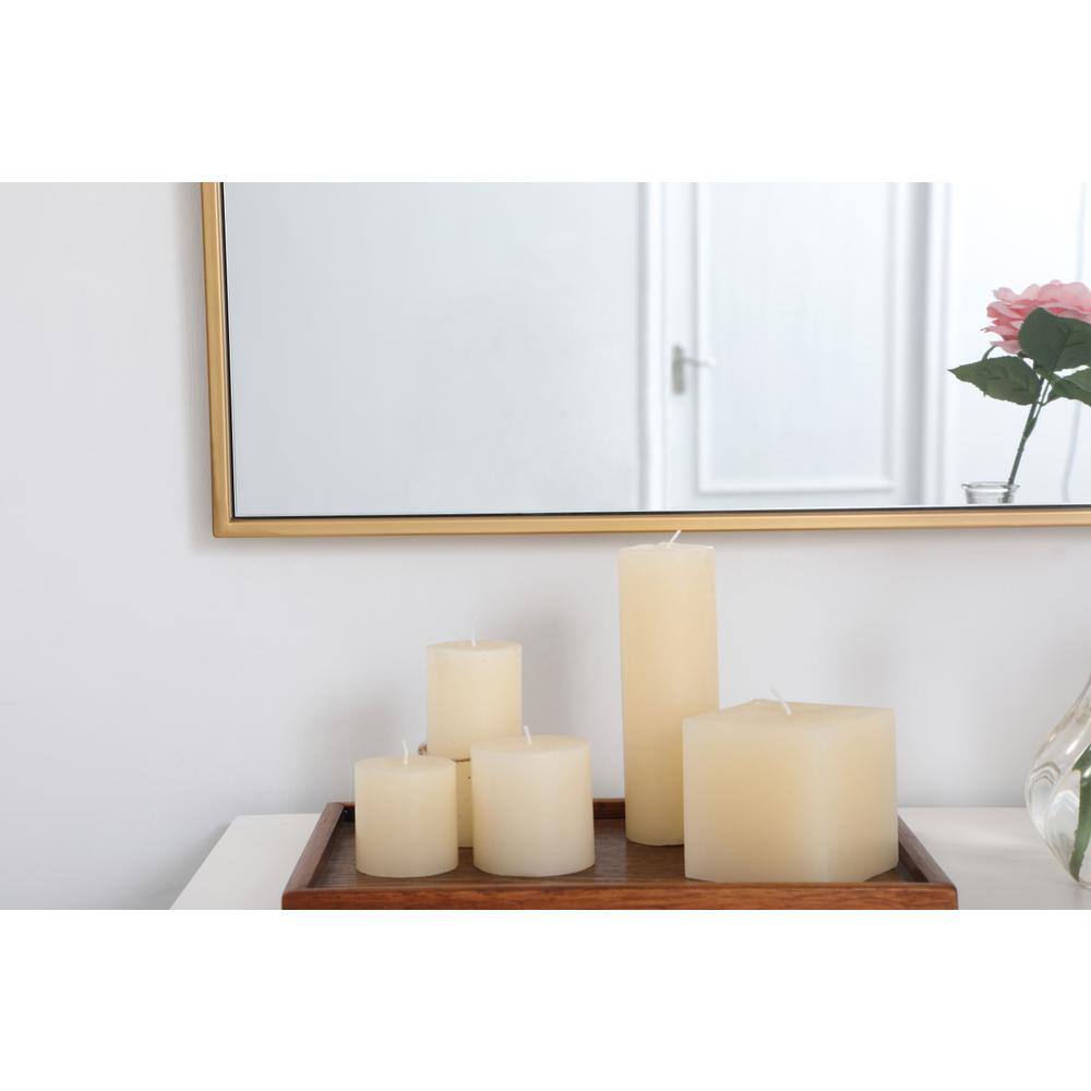 Elegant Decor Metal frame square mirror 36 inch Brass - Best Buy