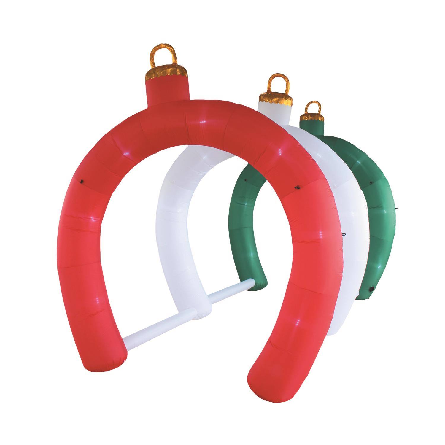 Angle. A Holiday Company - A Holiday Company LED Archway 108 in. Inflatable - Green|Red|White.