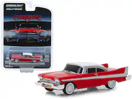 Greenlight - 1958 Plymouth Fury Red/White "Evil Version" Blacked Out Windows "Christine" Movie 1/64 Hollywood Series - Red and White
