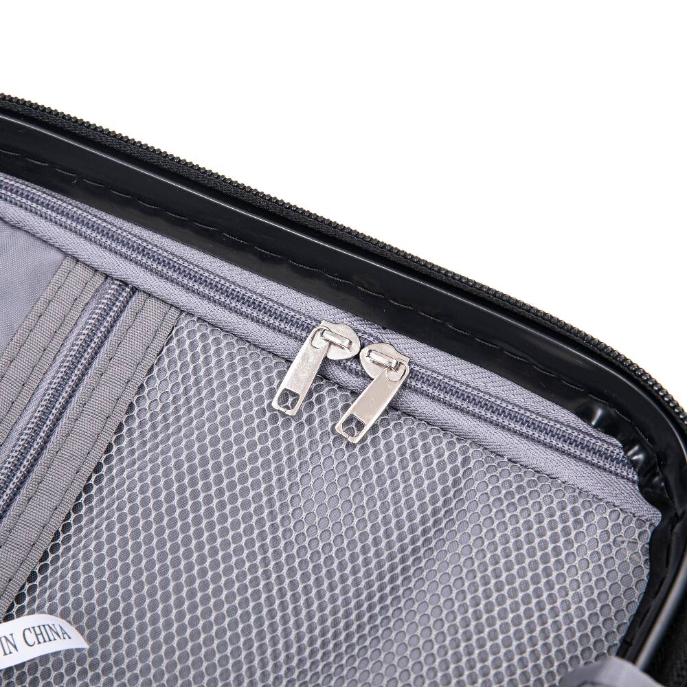 Alt View 7. Ropilly - Ropilly 4 Piece Luggage Set Hard Shell Suitcase Set with Cosmetic Case Black - Black.