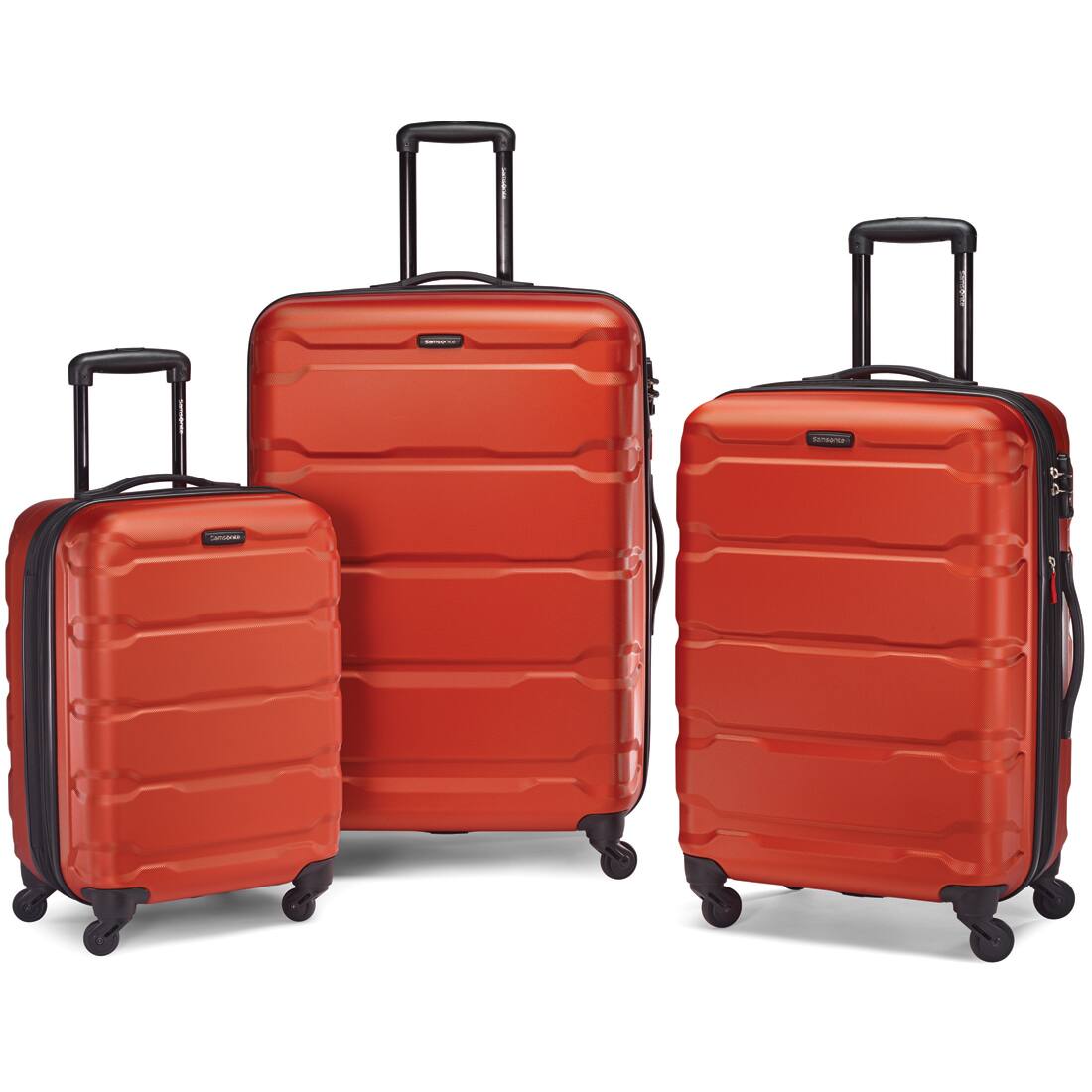 Front. Samsonite - Omni Hardside Luggage Nested Spinner Set 68311-1156 - Burnt Orange.