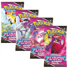 Pokémon - Pokemon SS8 Fusion Strike Art Set | 4 Booster Packs (One of Each Artwork)