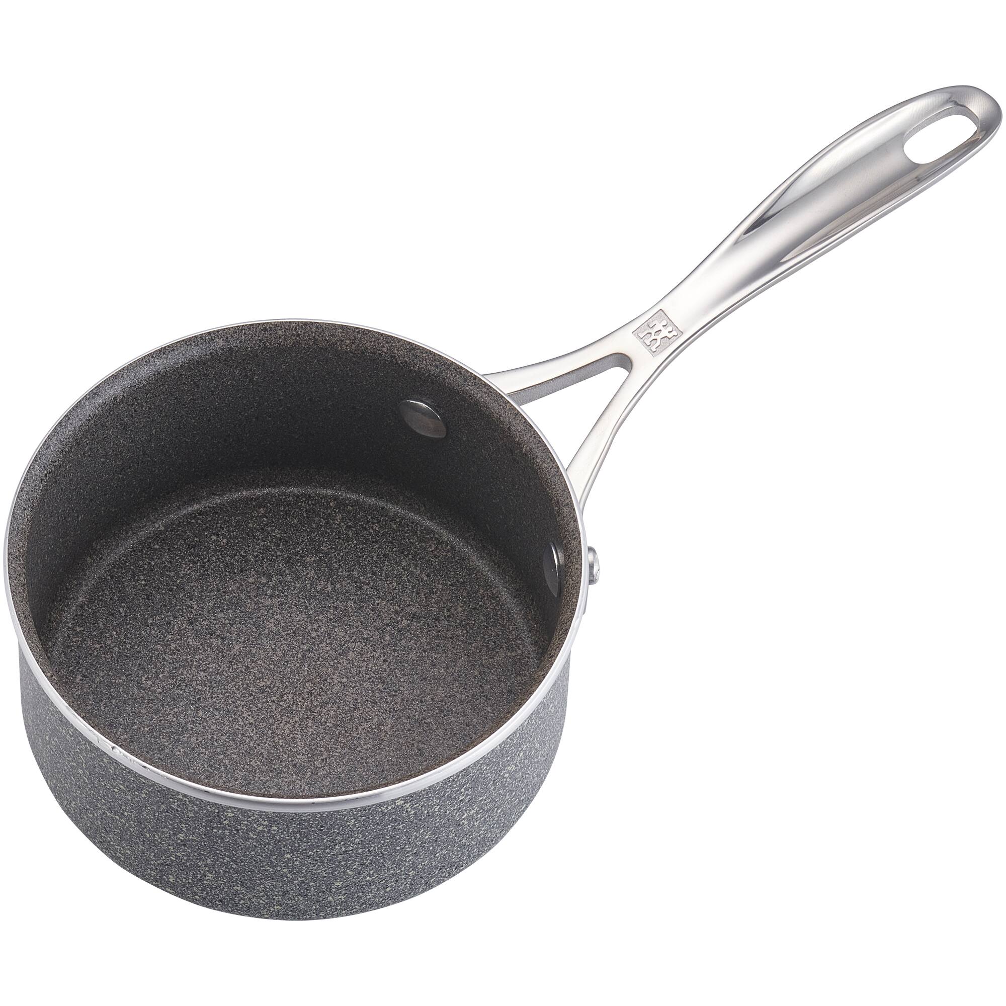 Alt View 3. ZWILLING - ZWILLING Vitale 1-qt Aluminum Nonstick Saucepan with Lid - Gray.