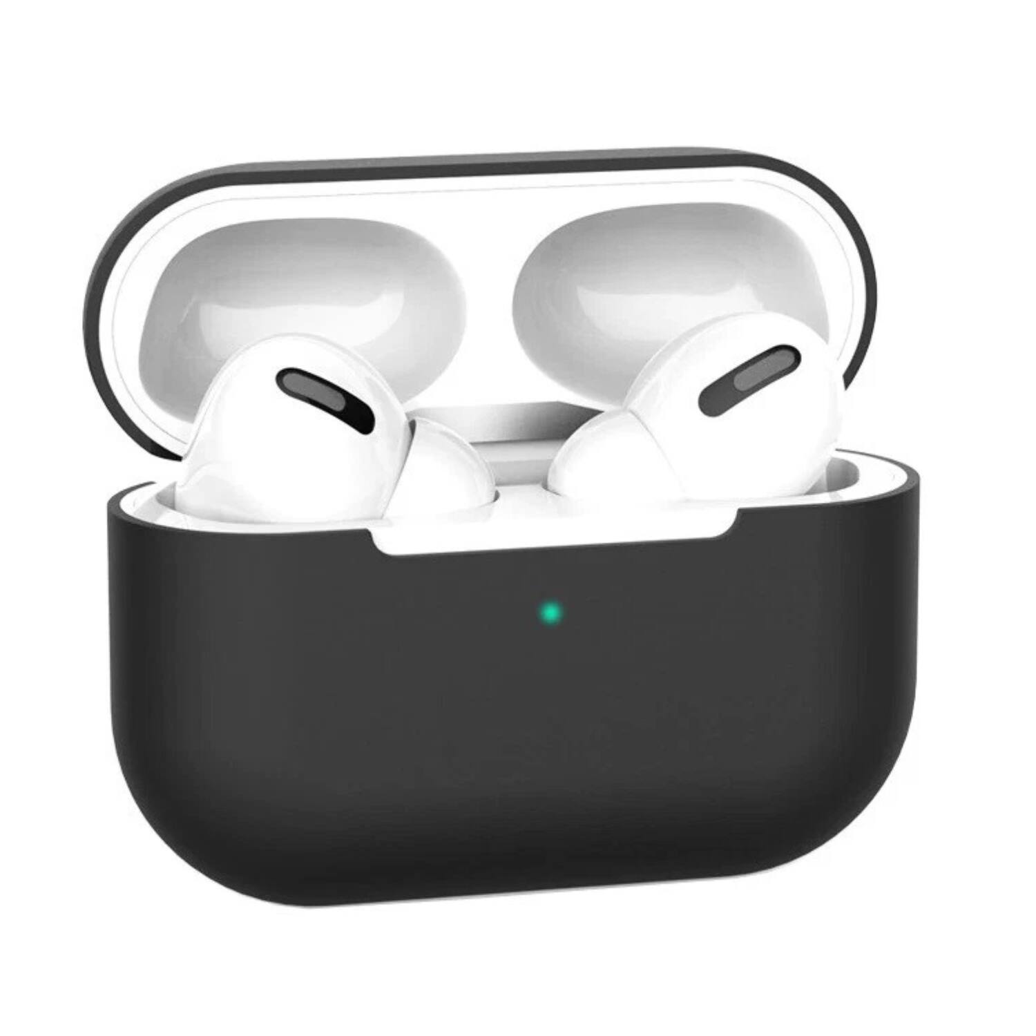 Front. Home Collection - Premium Silicone Case Cover for Apple AirPods Pro - Black.
