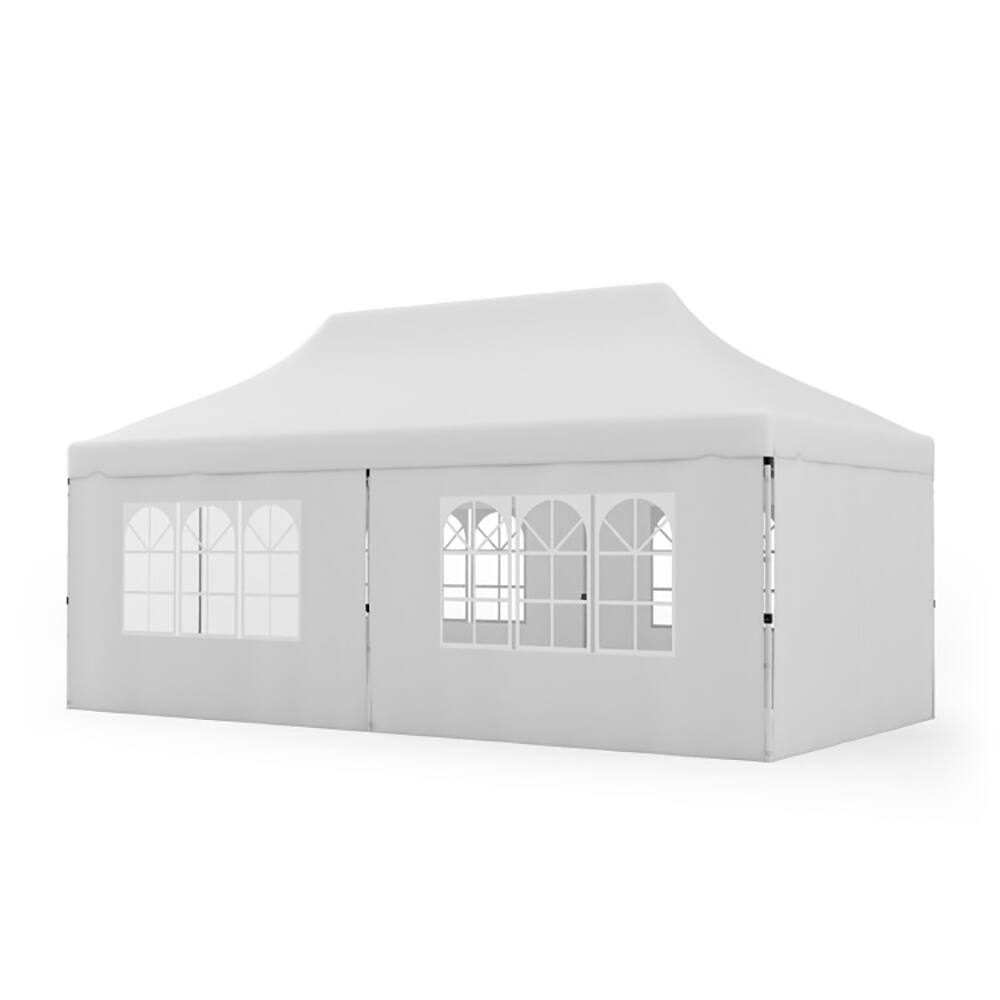 Angle. Kadyn - 10 x 20 FT Pop up Canopy with 6 Sidewalls and Windows and Carrying Bag for Party Wedding Picnic-White.