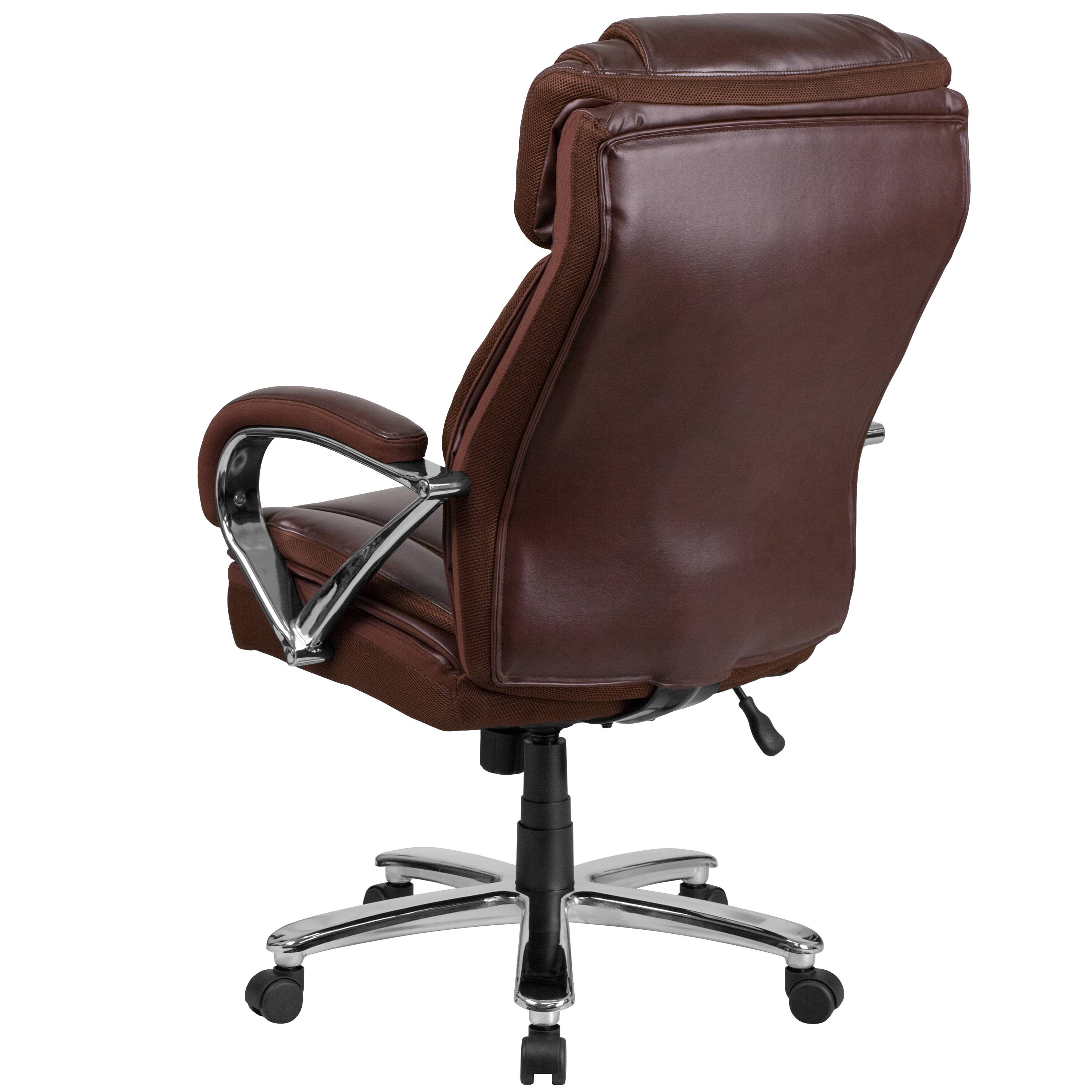 Alt View 5. Emma + Oliver - 500 lb. Big & Tall LeatherSoft Executive Ergonomic Office Chair with Wide Seat - Brown.
