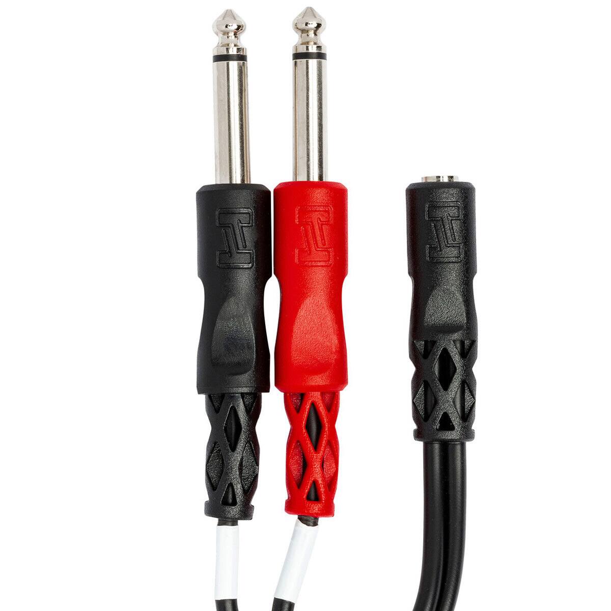 Alt View 2. Hosa Technology - Hosa Technology 6" Stereo 3.5mm Female to Two 1/4" Male Y-Cable.