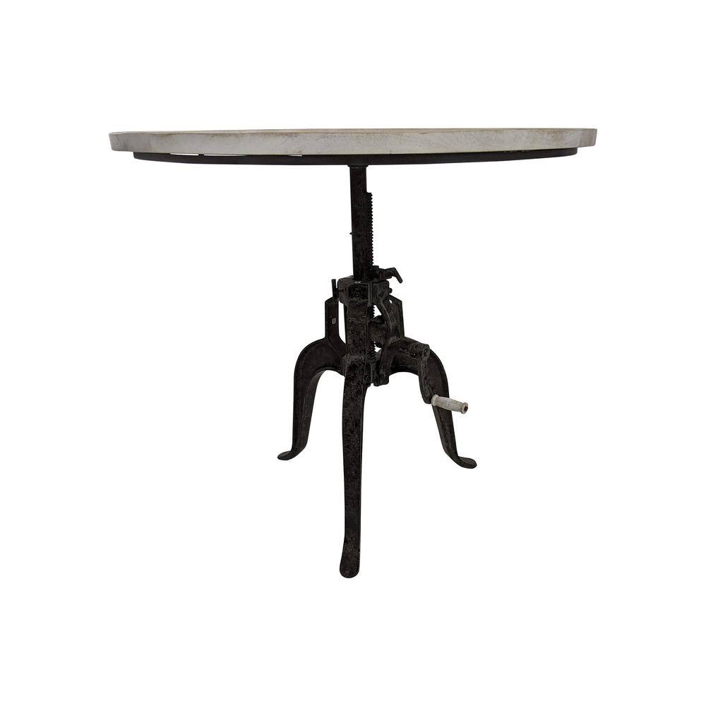 Alt View 1. Carolina Chair & Table - Bentley Adjustable Crank Table - Natural Driftwood Top - Aged Iron Base - Brown.